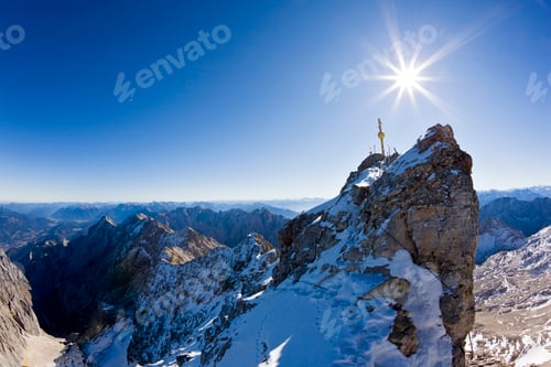 Preview: Germany, Bavaria, Wetterstein mountains, Zugspitze, Summit cross
