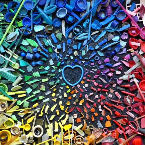Preview: Large collection of plastic pollution collected from the beach