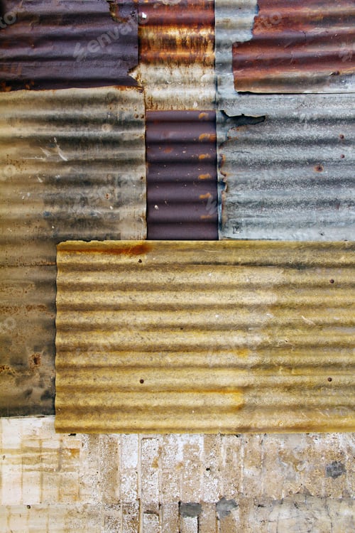 Preview: Old galvanized steel wall