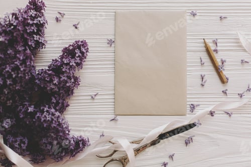 Preview: Purple Flowers on a White Wooden Surface