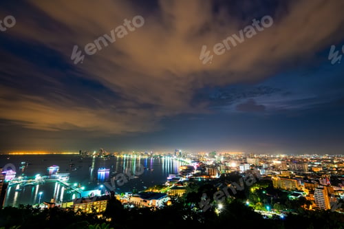 Preview: Pattaya City at night scene landmark in Thailand