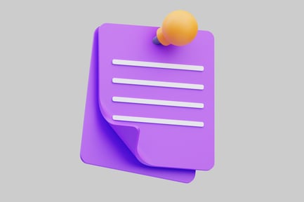 Preview: Clipboard with paper, pushpin, and fastener