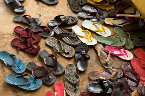 Preview: Sandals outside monastery, Inle lake, Shan State, Myanmar