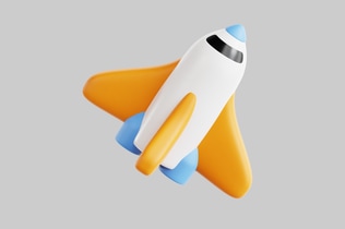 Aperçu: Navette spatiale de dessin animé avec booster