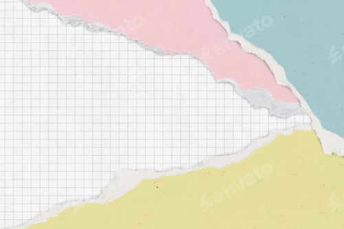 Preview: Ripped paper grid background pastel handmade craft