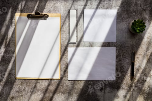 Visualização: Maquete de identidade de marca, vista superior