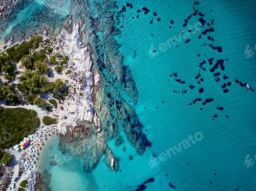 Preview: Beautiful beach top aerial view drone shot