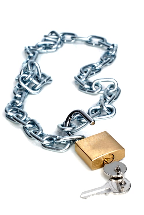 Preview: Open padlock and chain with keys