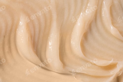 Preview: Body care balm, retinol serum, shampoo wavy texture. Hair conditioner cream background. Yellow