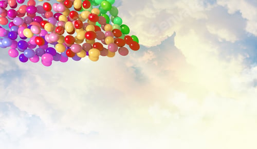 Preview: Image Of Colorful Balloons Flying In Sky