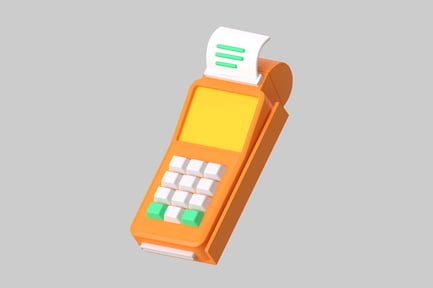 Предпросмотр: Стилизованный оранжевый POS-терминал