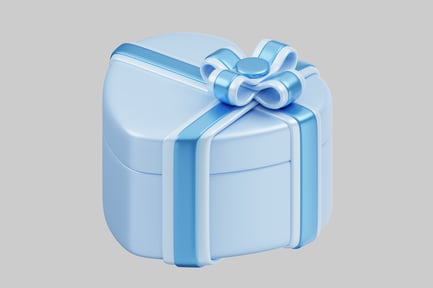 Preview: Light blue gift box with ribbon
