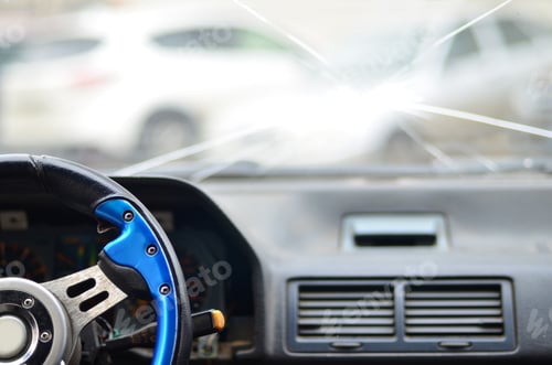 Preview: Interior of a car during a traffic accident