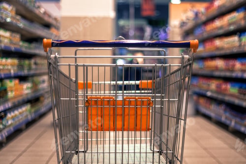 Preview: Abstract blurred photo of shopping cart/trolley