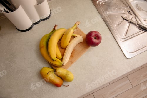 Preview: Kitchen Scene with Bananas and Mixed Fruits