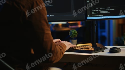 Preview: Annoyed IT admin having difficulties with damaged computer peripheral, close up