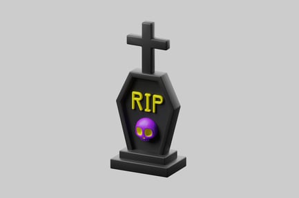 Preview: Cute spooky tombstone with skull