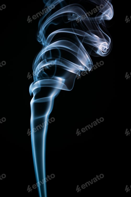 Preview: Blue smoke and fog on black background