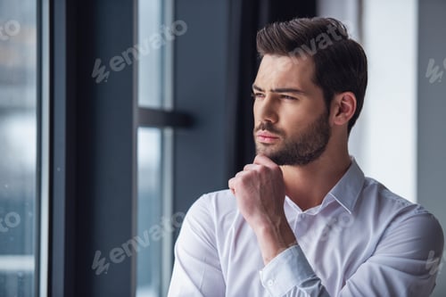 Preview: Handsome businessman in office
