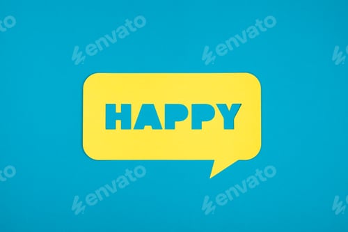 Preview: Cloud with happy word cut-out