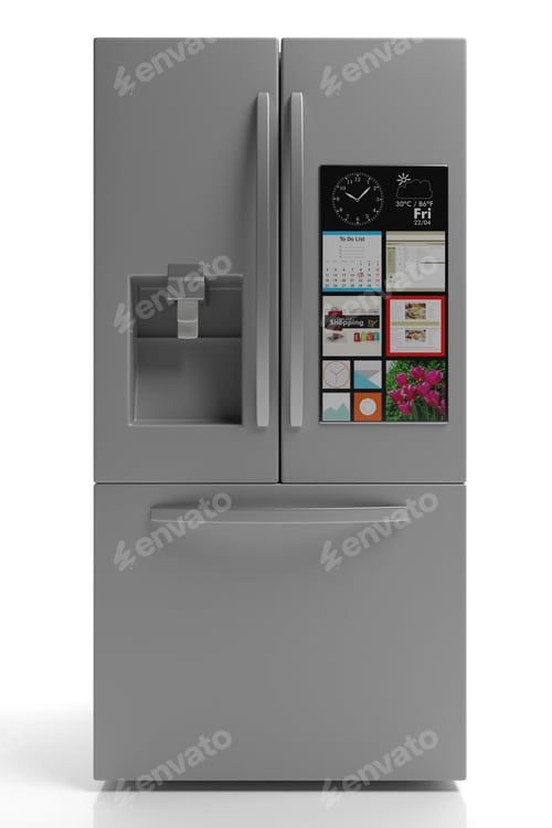 Preview: Smart Refrigerator with Digital Display in Gray