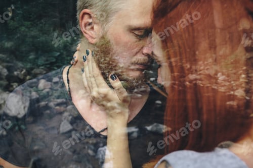 Preview: beautiful couple on the background of forest