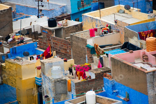 Preview: Aerial view of Jodhpur Blue City. Jodphur, Rajasthan, India