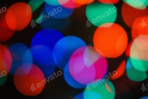 Preview: Background Abstract- Bokeh Blurry. Defocused- Festive Party. New Year- Beautiful Spark.