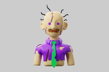 Preview: Cartoon halloween zombie boss character