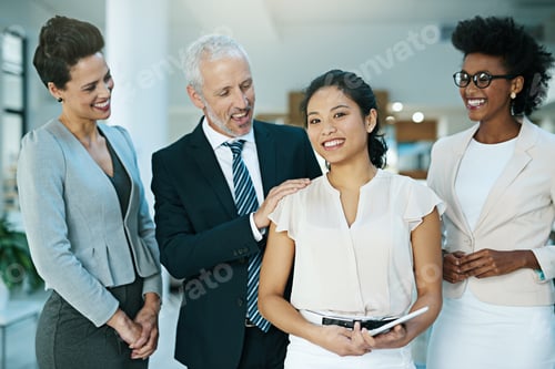Preview: I lead by example in all situations. Portrait of a group of businesspeople standing together.