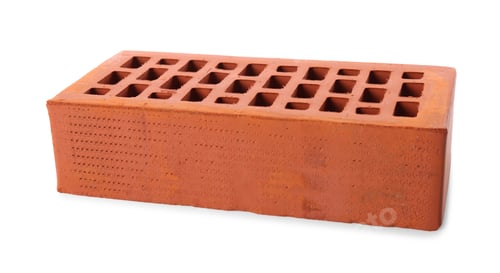 Preview: One red brick isolated on white. Building material