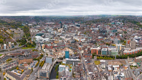 Preview: Aerial view of Sheffield city centre in South Yorkshire