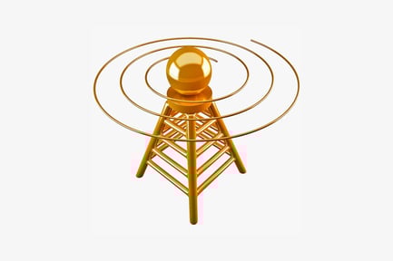 Sphärische, vierbeinige Maschendrahtstruktur mit Kugel- oder Gitterstruktur mit Kugel und gekrümmten Ausgängen