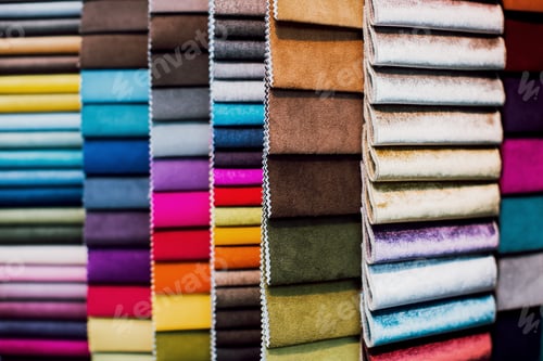 Preview: Colorful Swatches of Soft Fabrics Background