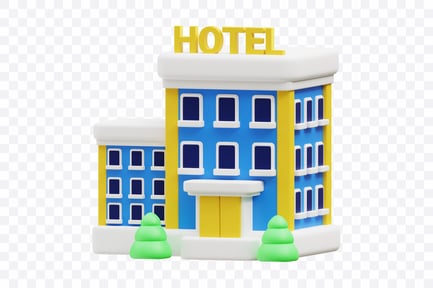Preview: Hotel Building with Sign and Windows
