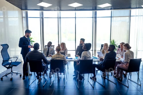 Preview: a group of successful afro americans, europeans ,arabic and korean businessman