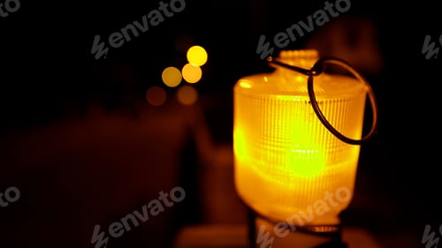 Preview: Orange Road Construction Light Closeup