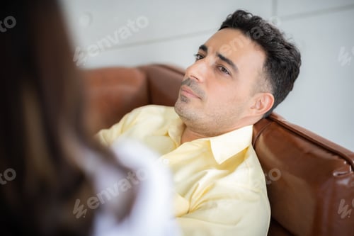 Preview: doctor and patient at hospital or clinic, medical mental health care therapy problem concept