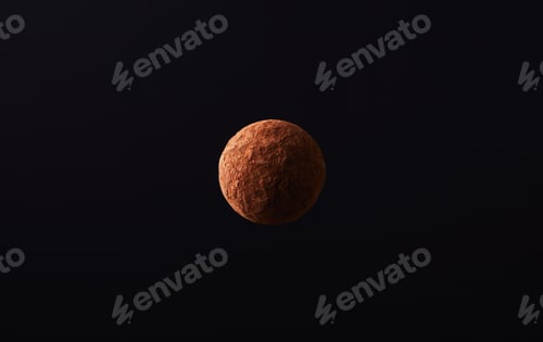 Preview: close up view of sweet truffle candy isolated on black