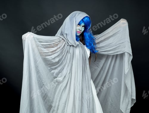 Preview: Makeup. Image Of A Witch In A Bride Dress