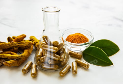 Preview: Bowls with turmeric powder