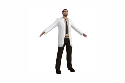 Preview: Man in lab coat with outstretched arms