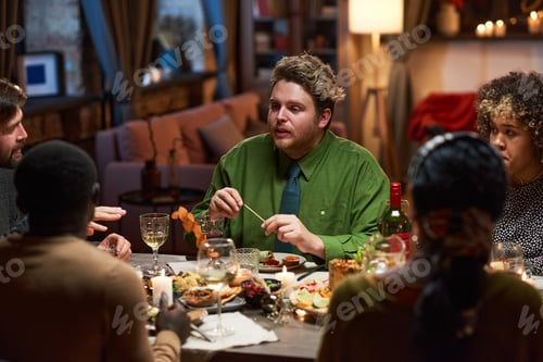 Preview: Friends meeting at dinner party