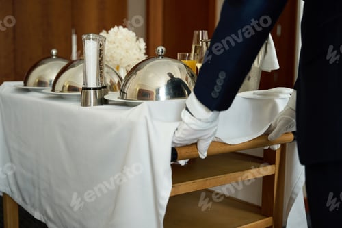 Preview: Hotel staff delivers restaurant food to your room