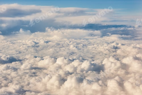 Preview: White clouds in the sky. Clean nature background. Meteorology
