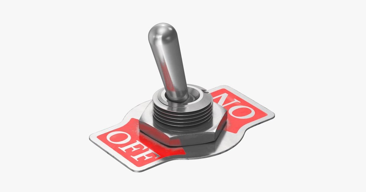 Toggle Switch with ON/OFF Label 3D, Incl. appliance & electrical - Envato