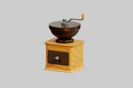Preview: Wooden coffee grinder with metal crank