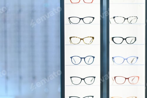 Preview: eye glasses on the shelf