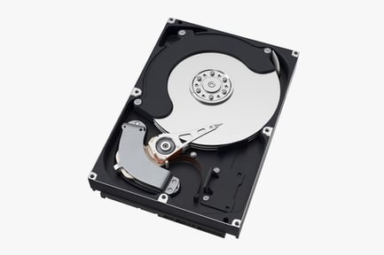 Preview: Opened Computer Hard Drive with Visible Mechanics