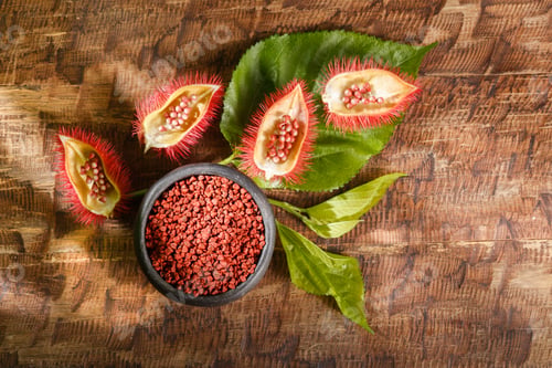 Preview: Annatto seeds, Onoto, Annatto, Bixa orellana, natural red pigment